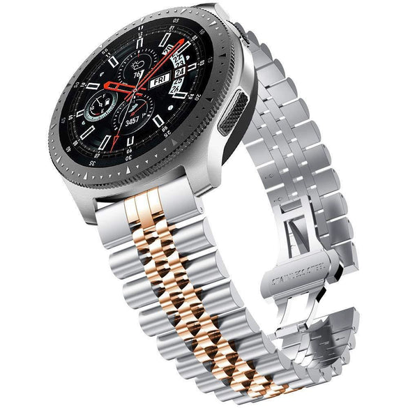 Stainless Steel Metal Watch Strap With Butterfly Buckle For Apple Watch Samsung Huawei Wristband