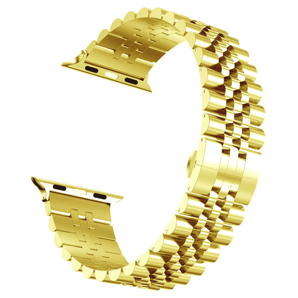 Stainless Steel Metal Watch Strap With Butterfly Buckle For Apple Watch Samsung Huawei Wristband