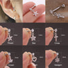 Stainless Steel Microinlaid Zircon Flower Earrings For Women