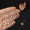Stainless Steel Microinlaid Zircon Screw Ball Ear Nail Electroplated Fashion Earrings