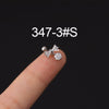 Stainless Steel Microinlaid Zircon Screw Ball Ear Nail Electroplated Fashion Earrings