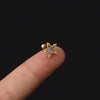 Stainless Steel Microinlaid Zircon Screw Ball Ear Nail Electroplated Fashion Earrings