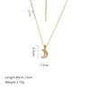 Stainless Steel Micropaved Zircon Moon Pendant Necklace Electroplating Highend Minimalist Women's O Word Chain