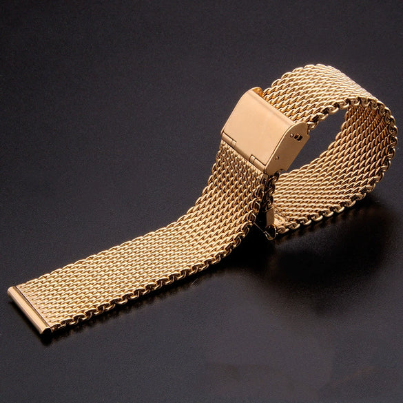 Stainless Steel Milanese Watch Strap With Buckle Geometric Style For Smart Watches