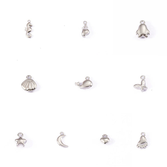 Stainless Steel Mini Electric Throw Pendant Marine Series Shell Whale Cartoon Animal Diy Jewelry Accessories
