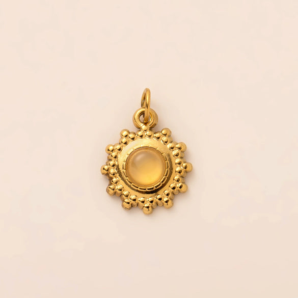 Stainless Steel Mini Elephant Lotus Heart Pendant Necklace Vacuum Plated 18K Gold Color Preservation