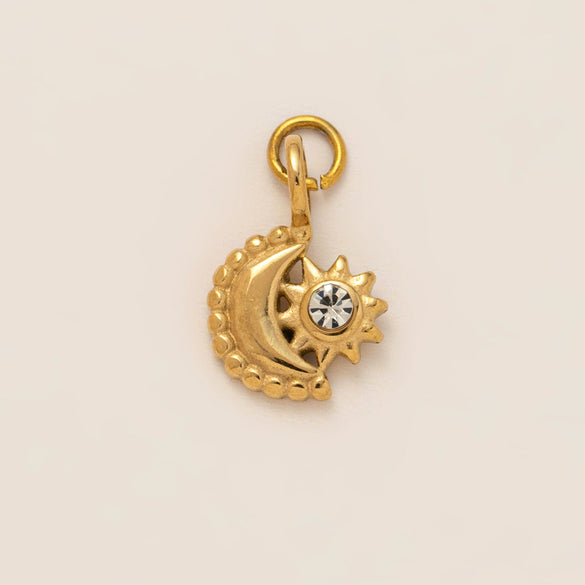 Stainless Steel Mini Elephant Lotus Heart Pendant Necklace Vacuum Plated 18K Gold Color Preservation