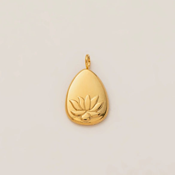 Stainless Steel Mini Elephant Lotus Heart Pendant Necklace Vacuum Plated 18K Gold Color Preservation