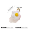 Stainless Steel Mini Poached Egg Pendant Diy Jewelry Accessories With Dripping Oil Design And 18K Vacuum Electroplating