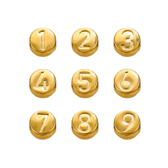 Stainless Steel Minimalist Beaded Bracelet Diy Accessories With English Letters And Numbers Electroplating