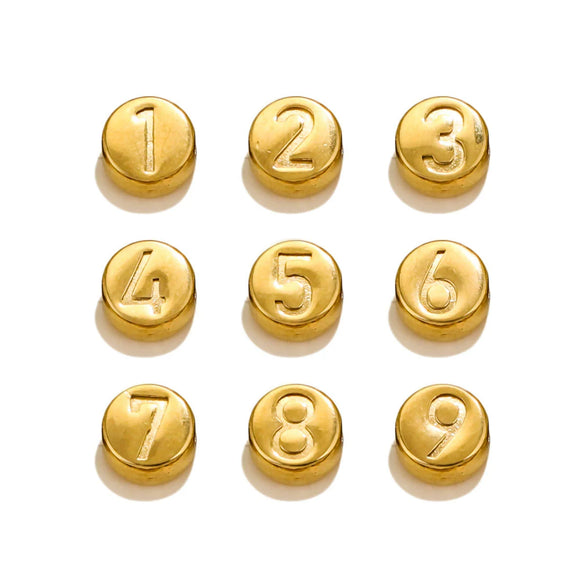 Stainless Steel Minimalist Beaded Bracelet Diy Accessories With English Letters And Numbers Electroplating