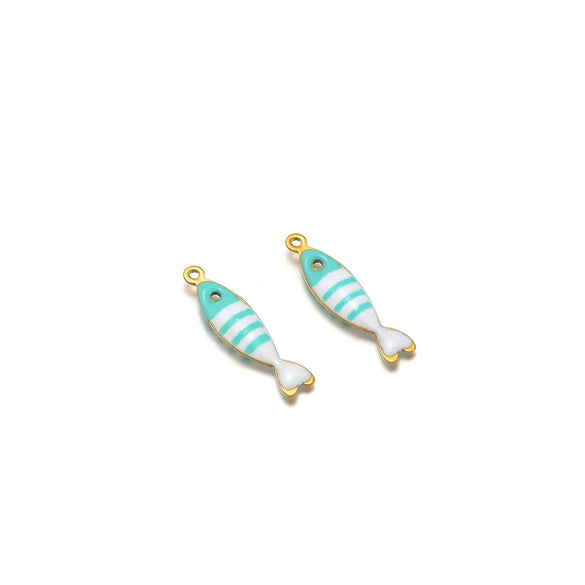 Stainless Steel Minimalist Dripping Oil Small Fish Pendant Necklace Clothing Accessories