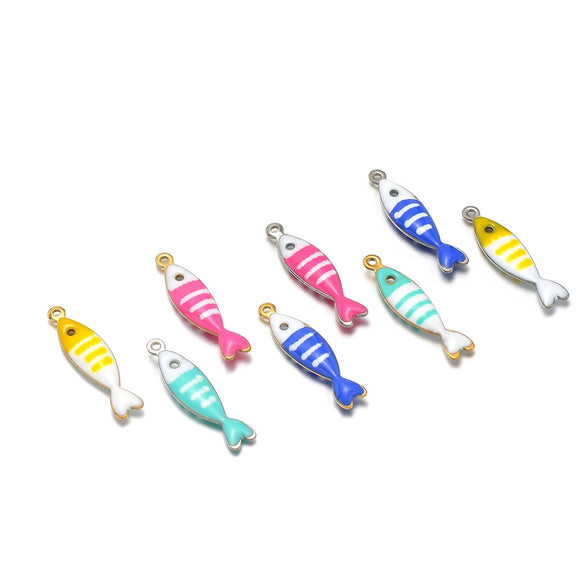 Stainless Steel Minimalist Dripping Oil Small Fish Pendant Necklace Clothing Accessories