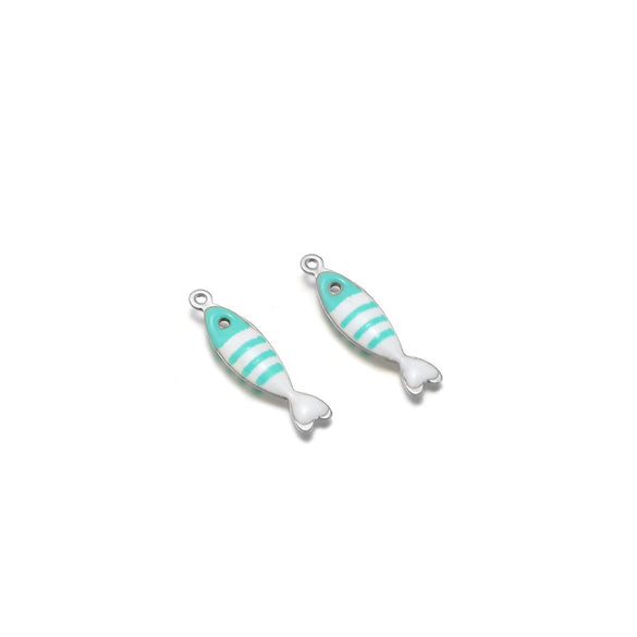 Stainless Steel Minimalist Dripping Oil Small Fish Pendant Necklace Clothing Accessories