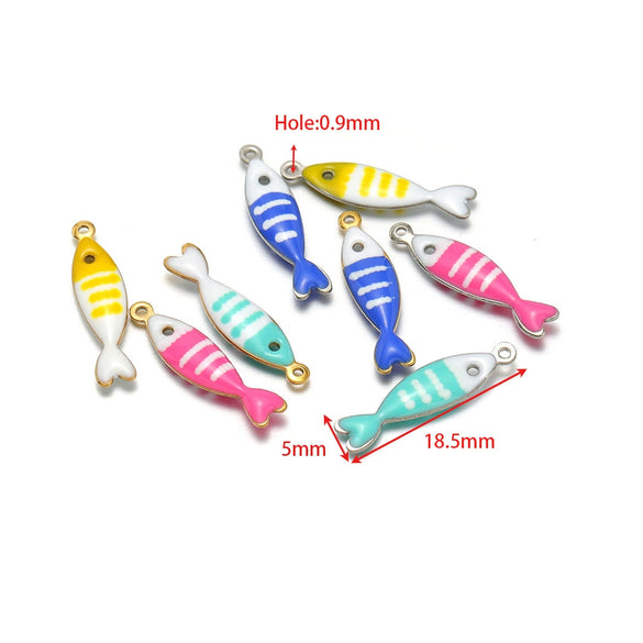 Stainless Steel Minimalist Dripping Oil Small Fish Pendant Necklace Clothing Accessories