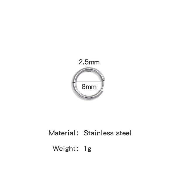 Stainless Steel Minimalist Geometric Ring Hoop Earrings And Ear Buckles Electroplated Diy Accessories