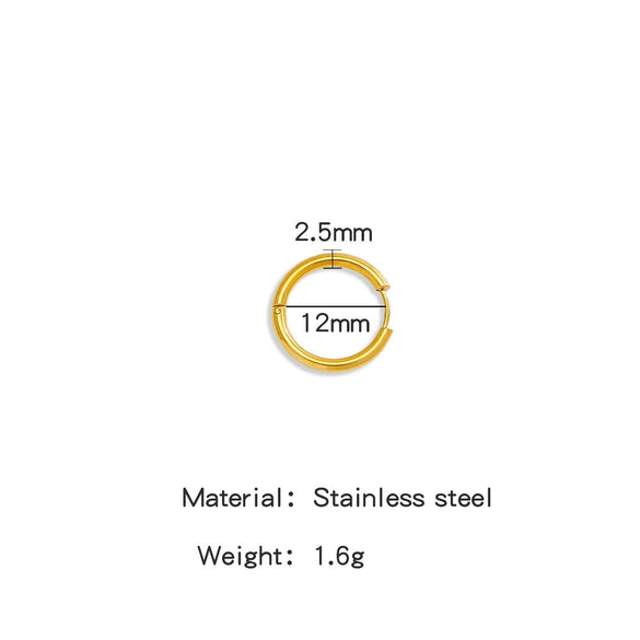 Stainless Steel Minimalist Geometric Ring Hoop Earrings And Ear Buckles Electroplated Diy Accessories
