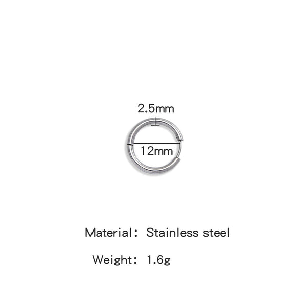 Stainless Steel Minimalist Geometric Ring Hoop Earrings And Ear Buckles Electroplated Diy Accessories