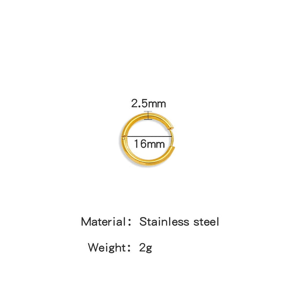 Stainless Steel Minimalist Geometric Ring Hoop Earrings And Ear Buckles Electroplated Diy Accessories