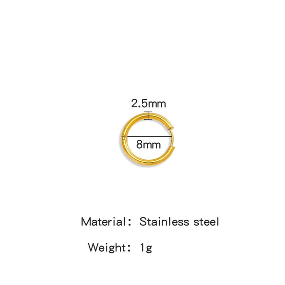 Stainless Steel Minimalist Geometric Ring Hoop Earrings And Ear Buckles Electroplated Diy Accessories