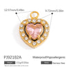 Stainless Steel Minimalist Heart Flower Pendant Jewelry Accessories Electroplated