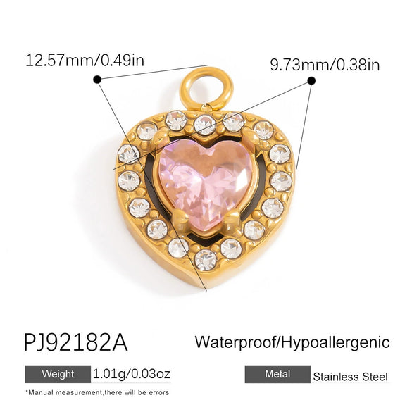 Stainless Steel Minimalist Heart Flower Pendant Jewelry Accessories Electroplated
