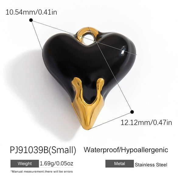 Stainless Steel Minimalist Heart Flower Pendant Jewelry Accessories Electroplated