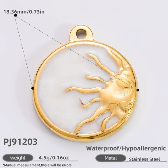 Stainless Steel Minimalist Heart Flower Pendant Jewelry Accessories Electroplated