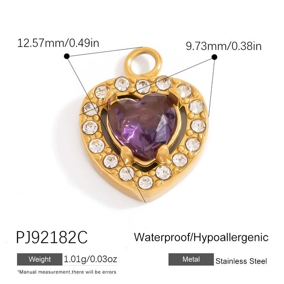 Stainless Steel Minimalist Heart Flower Pendant Jewelry Accessories Electroplated