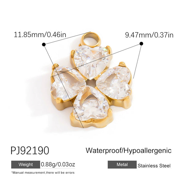 Stainless Steel Minimalist Heart Flower Pendant Jewelry Accessories Electroplated