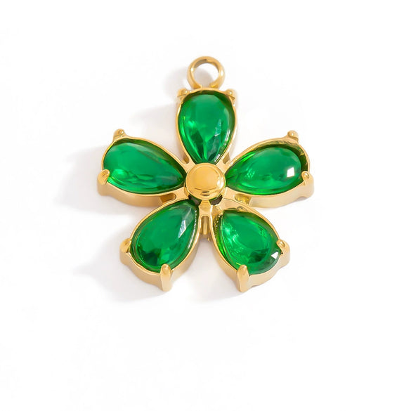 Stainless Steel Minimalist Heart Flower Pendant Jewelry Accessories Electroplated
