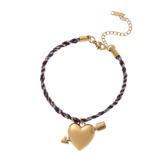 Stainless Steel Minimalist Heart Shape Electroplated Dopamine Bracelet Jewelry For Women