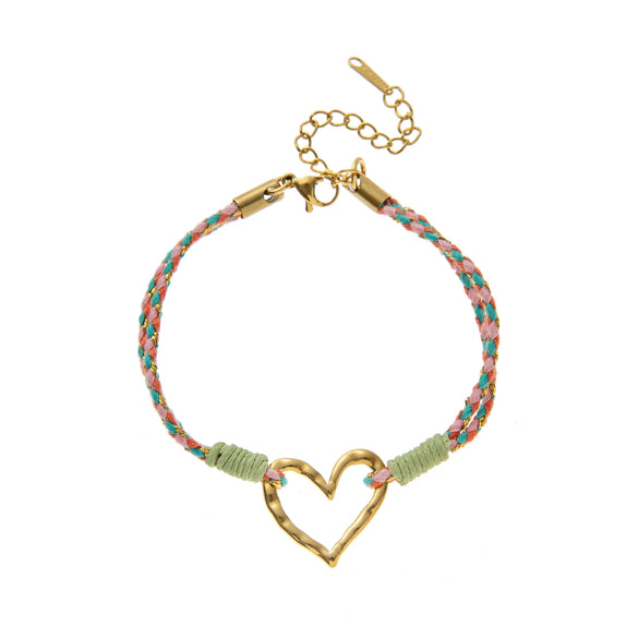 Stainless Steel Minimalist Heart Shape Electroplated Dopamine Bracelet Jewelry For Women