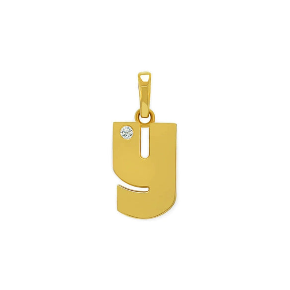 Stainless Steel Minimalist Letter Necklace Pendant With Zircon Inlay And Electroplating Process