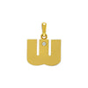 Stainless Steel Minimalist Letter Necklace Pendant With Zircon Inlay And Electroplating Process