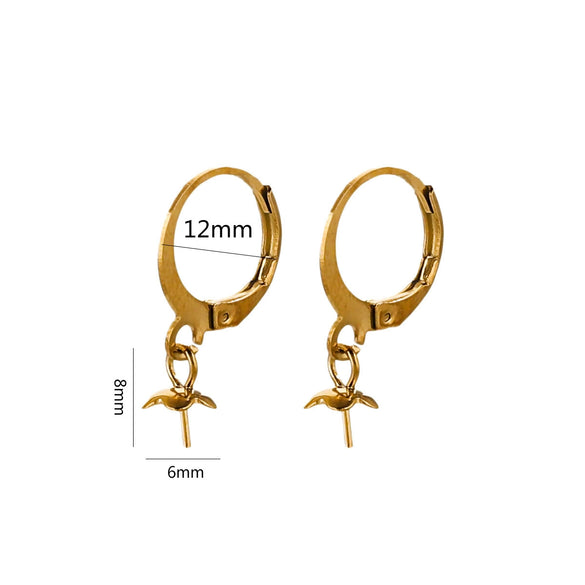 Stainless Steel Minimalist Totem Pattern French Hook Earrings Jewelry With Electroplating