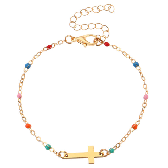 Stainless Steel Minimalist Women's Electroplated Real Gold Bracelet