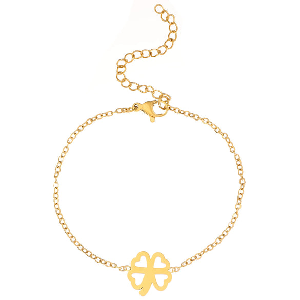 Stainless Steel Minimalist Women's Electroplated Real Gold Bracelet