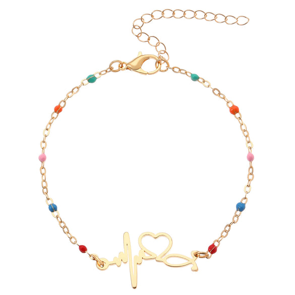 Stainless Steel Minimalist Women's Electroplated Real Gold Bracelet