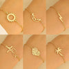 Stainless Steel Minimalist Women's Electroplated Real Gold Bracelet