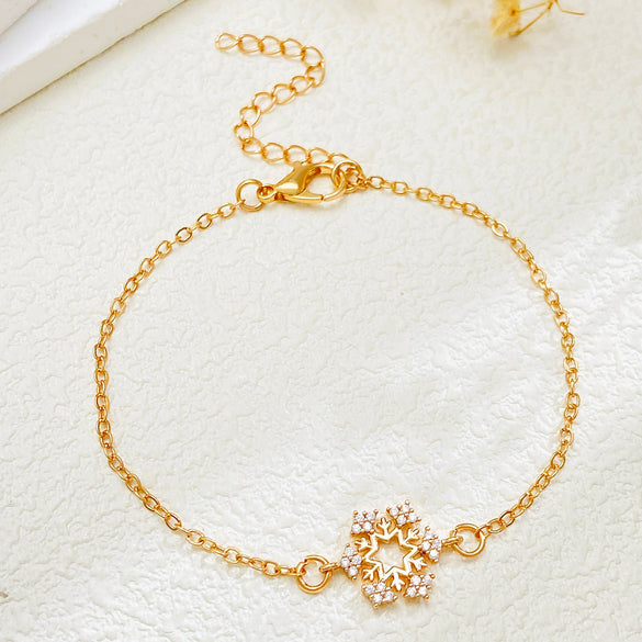 Stainless Steel Minimalist Women's Electroplated Real Gold Bracelet