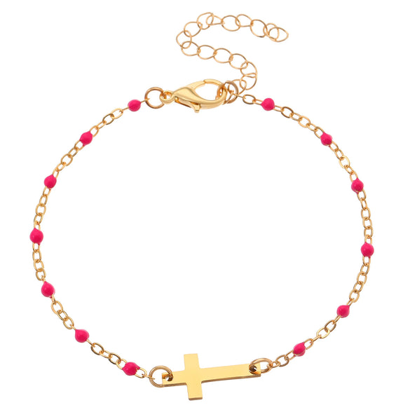 Stainless Steel Minimalist Women's Electroplated Real Gold Bracelet