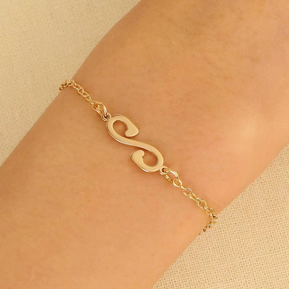 Stainless Steel Minimalist Women's Electroplated Real Gold Bracelet