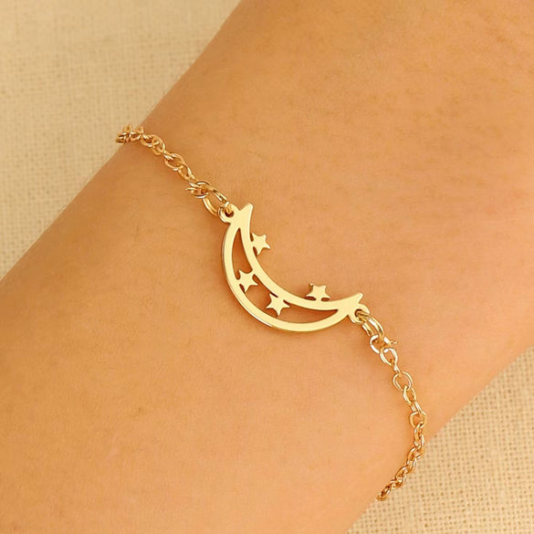 Stainless Steel Minimalist Women's Electroplated Real Gold Bracelet
