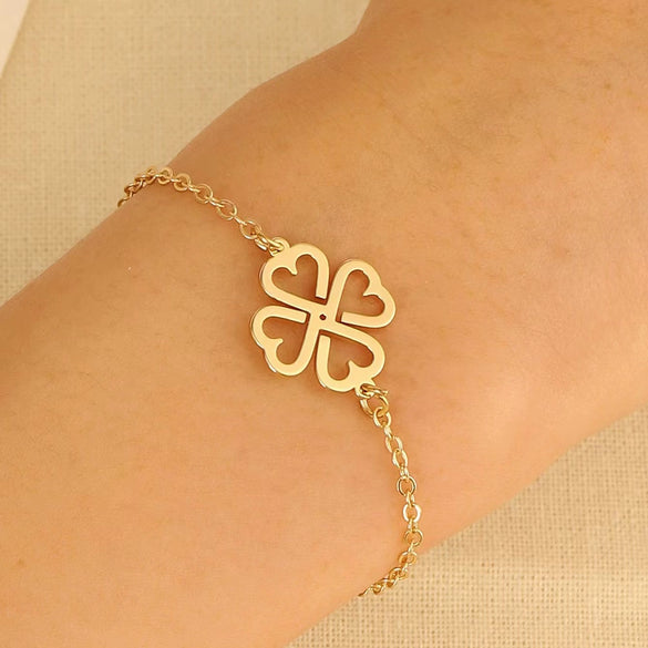 Stainless Steel Minimalist Women's Electroplated Real Gold Bracelet