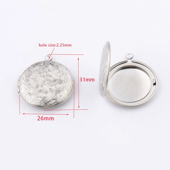 Stainless Steel Mirror Polished Retro Pattern Phase Box Pendant Jewelry Accessories