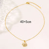 Stainless Steel Mixed Gem Inlaid Flower Style Electroplated Pendant Necklace For Women