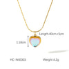 Stainless Steel Mixed Gem Inlaid Heart And Geometric Love Pendant Women's Necklace With Regular Chain And Electroplating Treatment