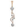 Stainless Steel Mixed Zircon Navel Ring Set With Heart Pattern And Cartoon Style For Body Piercing