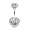 Stainless Steel Mixed Zircon Navel Ring Set With Heart Pattern And Cartoon Style For Body Piercing